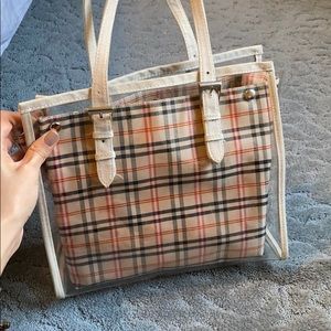 Clear/cream tote bag